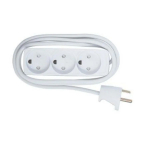 MicroConnect 3-way Danish Power Strip 5m Without ON/OFF Switch, with