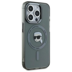 Karl Lagerfeld KLHMP15LHLSKIK iPhone 15 Pro 6.1" tarny/must hardcase IML Metal Karl Head MagSafe