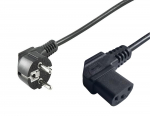 MicroConnect Power Cord CEE 7/7 - C13 3m Angled Schuko/Angled C13 Black