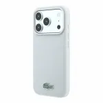 Lacoste PVC Iconic Petit Pique Metal Logo MagSafe-kinnitusiga lemkinnitus iPhone 18 Pro jaoks, helehall