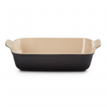 Le Creuset Rectangular Heritage Stoneware 26x19cm | 2.4L black