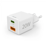 Hama 00201991 USB-C 1x, USB-A 1x, Mini Charger, PD, 20W, Valge
