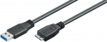MicroConnect USB 3.2 Gen 1 A-B Micro 5m M-M triple shielded, black