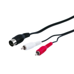 Goobay 50014 helijuhe 1,5 m 2 x RCA DIN (5-provolvi) Must