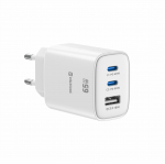 Swissten Edge Travel laadija Edge GaN 2x USB-C PD 65W + 1x USB-A 18W QC valge
