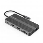 Extra Digital Adapter USB Type-C - 2x HDMI, VGA, LAN, 3x USB Type-A, SD, TF