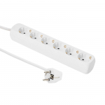 MicroConnect 6-way Schuko Socket 3M White Without ON/OF switch,