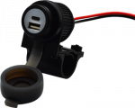 Albrecht Kahe USB A+C pistikupesa mootorratta alus 12/24V