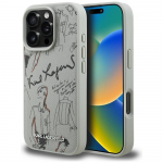 Karl Lagerfeld Etui tekstuuriga muster AND logo MagSafe iPhone 16 Pro jaoks, hall