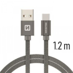 SWISSTEN Swissten Textile Universal Quick Charge 3.1 USB-C Data and Charging Cable 1.2m
