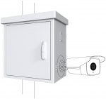 Lanview Maxi Radius Pole Mounted CCTV Cabinet For 4 cameras 650 x