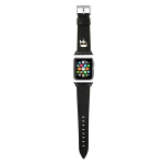 Karl Lagerfeld KLAWLOKHK Apple Watch 42/44/45/49mm must/musta rihm Saffiano Karl Heads