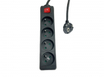 MicroConnect 4-way Power Strip on/off switch French Type E, 5m