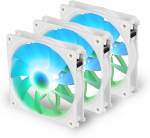 Blackstorm Luna UF120 ARGB PWM ventilaatorite pakett, valge, 120 mm, 3 tk pakendis