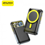 AWEI Powerbank PA-10 10000 mAh induktiivne MagSafe must