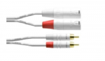 Cordial 2 x RCA/2 x XLR, 3 meetri pikkune helikaabel 2 x XLR (3-kontaktiline) Valge