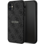 GUESS GUHMN61G4GFRK iPhone 11 6.1" / Xr tarny/must hardcase 4G Collection nahast metallist logo MagSafe