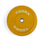 Weight plate TOORX Bumper Plate Challenge, yellow, 50 mm, 15 kg