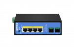Ernitec 6-port 1000Mbps Industrial Managed PoE Switch - 2 x SFP