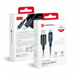 USB-kaabel A-pistikust USB-C-pistikusse Forcell F-Energy QC4.0 PD 3A 66W Digitaalne 1,2 m C272 must