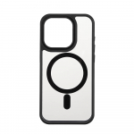 ONSALA Back Bumper Clear Case MagSerie iPhone 15 Pro Clear Case Black Bumper