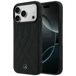 Case Mercedes Leather Crossed Lines MagSafe for iPhone 18 Pro Max/ 17 Pro Max black