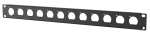 Lanview 1U rack panel with 12 holes for universal D type XLR