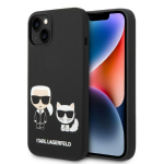 Karl Lagerfeld KLHMP14MSSKCK iPhone 14 Plus / 15 Plus 6,7" kvakott tarny/must Liquid Silicone Karl AND Choupette Magsafe
