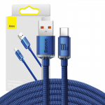 Baseus Crystal Shine AND #39;i kaabel USB-USB-C, 100 W, 2m (sinine)