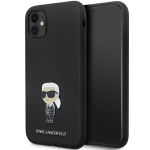 Karl Lagerfeld KLHCN61SMHKNPK iPhone 11 / Xr 6.1" must/must silikoonist Ikonik metallnelaga
