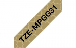 BROTHER TZe-PPG31 P-touch kirjelduslapp (lamineeritud), must kuld, 12mm x 4m