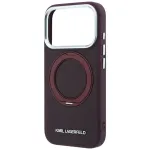 KARL LAGERFELDi mbris iPhone 18 Pro/17 Pro jaoks, MagSafe-iga htiv (Ring Stand 360 Saffiano Classic Logo) vinne