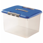 Box with lid and handle Hobby Optima 30L 42,8x34x28,1cm transparent|blue
