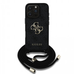 GUESS iPhone'i 16 Pro Max kest GUHCP16XP4GMGCRK (CBDY PU 4G Suur Logo nrrihmaga) must