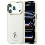 Case Guess Saffiano Small 4G AND Classic Logo MagSafe for iPhone 18 Pro / iPhone 17 Pro beige