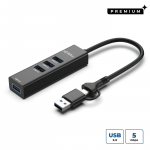 MicroConnect Premium USB 3.0 Hub 4-Port with USB-C AND A connectors,
