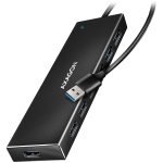 AXAGON Seitsme pordiga USB 3.2 Gen 1 jaotur laadimistoega. Pistik vlise toiteallika jaoks. USB-A kaabel 1 m.