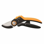 Fiskars PowerLever Plus Amboss-Gartenschere P741 (schwarz/orange)