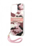GUESS Kva kate Camo rihm roosa, iPhone 13 Pro jaoks, GUHCP13LKCABPI