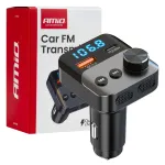Amio Autode FM-transmitter 1USB-A 1USB-C 12V 24V -04647