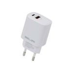 Beline Vrgutasu. 1x USB-C + 1x USB 20W valge/valge (ainult pea) PD 3.0 + QC 3.0 BLN2CW20