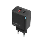 maXlife MXTC-09-30AC GaN PD QC laadija 1x USB-C 1x USB 30W must