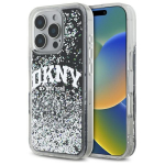 DKNY DKHCP16LLBNAEK iPhone 16 Pro 6.3" tarna/must hardcase Liquid Glitter Arch Logo