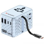 Verbatim Reisitoiteadapter EU/UK/US GaN 2xUSB-C/2xUSB-A/1xUSB-C PD 100W sinine 30192