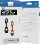 Wave Genuine Leather Case, Apple AirTag, Brown