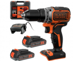 Black AND Decker BL186K1B2 18V Cordless Drill Driver 2 x 2 Ah Battery