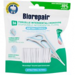 Biorepair Antibacterial Disposable Interdental Floss - Dental floss in a plastic holder.