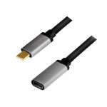 Logilink USB-C M/F-kaabel, 4K/60Hz, alumiinium, 0,5 m