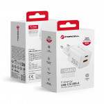 Laadija Forcell F-Energy Mini GaN III USB-C + USB A QC4.0 PD 35W VT-35C valge 0INT