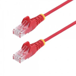 StarTech.com 2m Punane Slim CAT6 Ethernet-kaabel, snagless, 100W PoE, UTP, LSZH, 28AWG puhas paljaskivistamine, Slim RJ45 vrgupatikaabel koos koormusleppikutega, individuaalselt testitud
